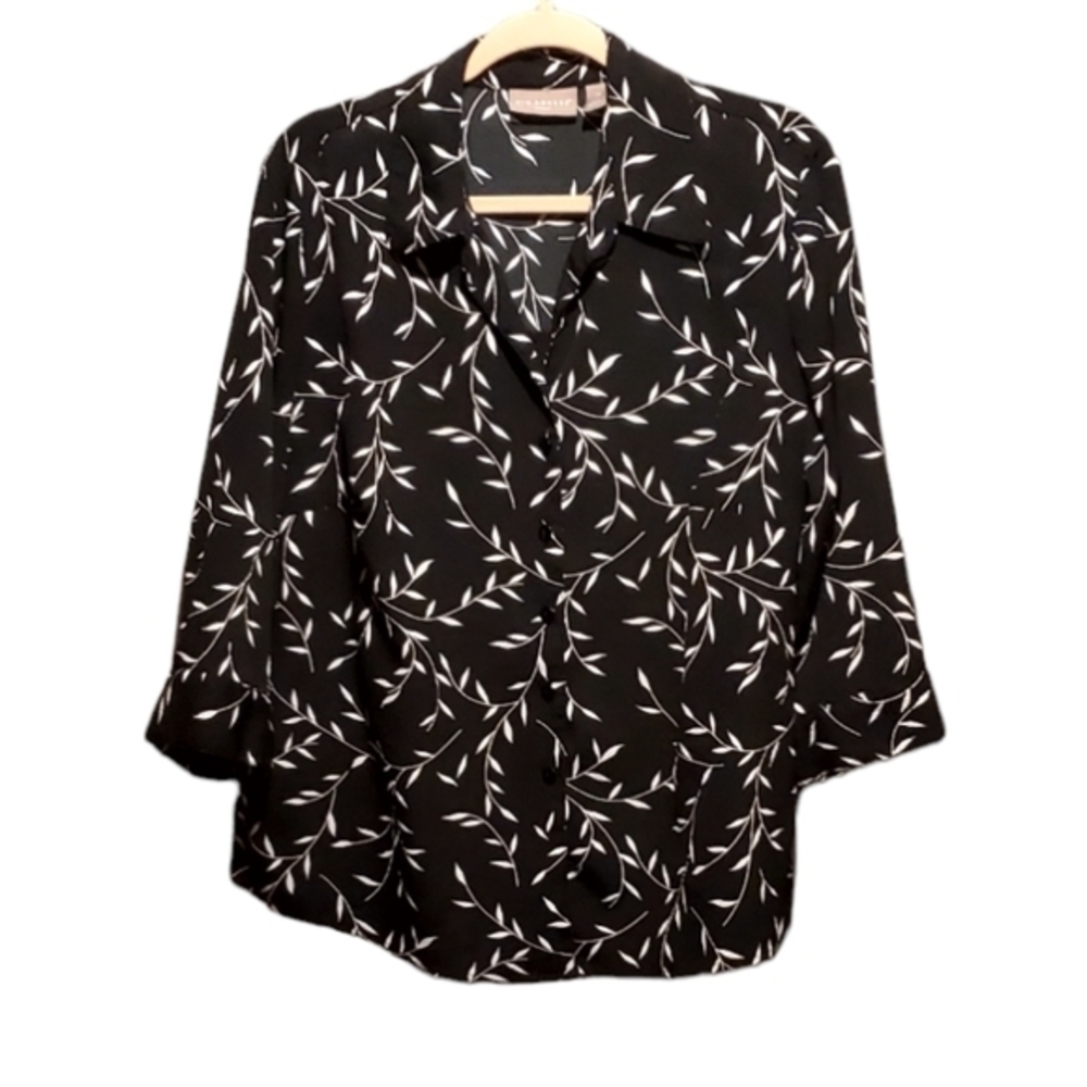 Kim Rogers Black Buttonup Blouse With Tanktop Pre-owned Women Plus Size‎ 1X